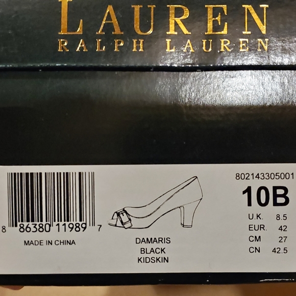 Black peep-toe heels by Ralph Lauren - Picture 3 of 3